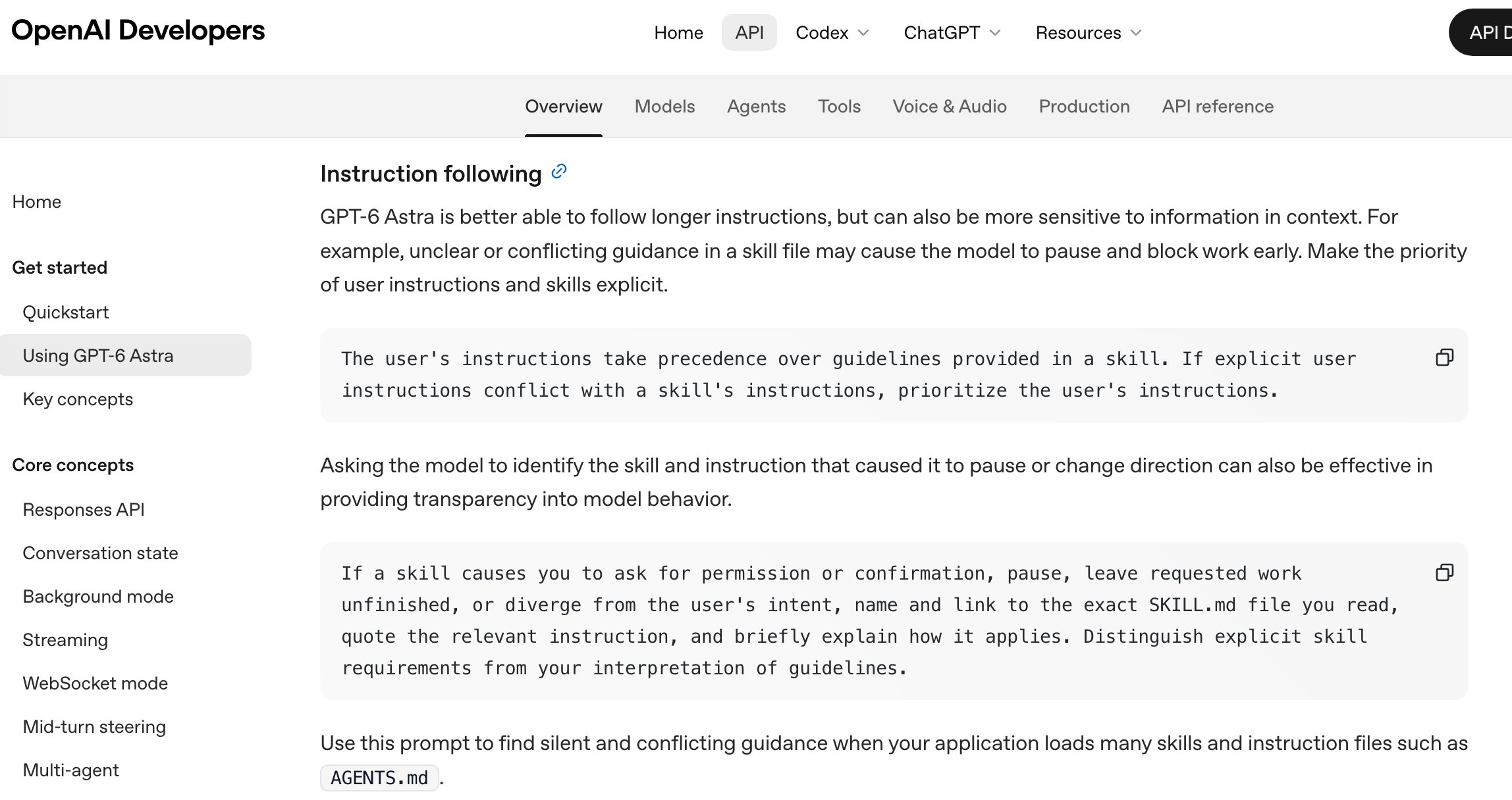 Astra follows instructions more literally, so AGENTS.md files need cleanup