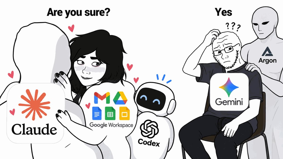 Claude and Codex integrated into Google Workspace, with a nod to Gemini Argon