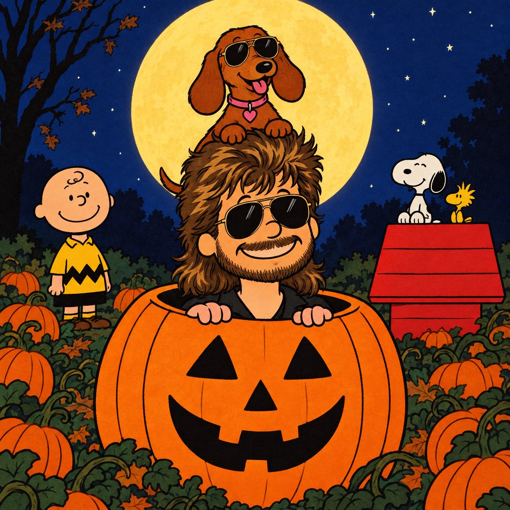Pumpkin Day Peanuts-style face-swap prompt