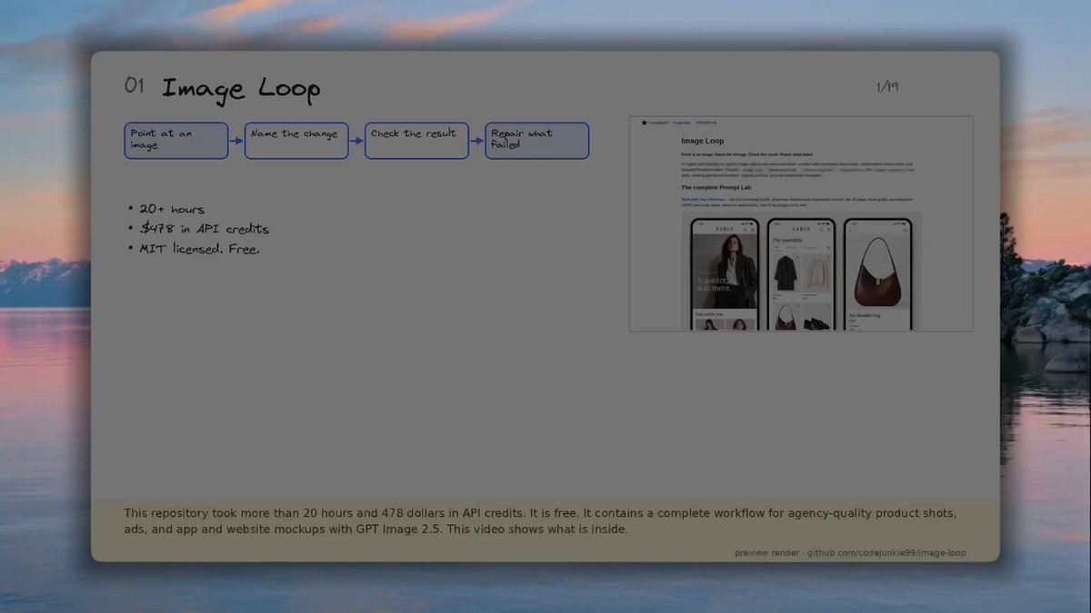 GPT Image 2.5 product-shot workflow shared as free skill packs