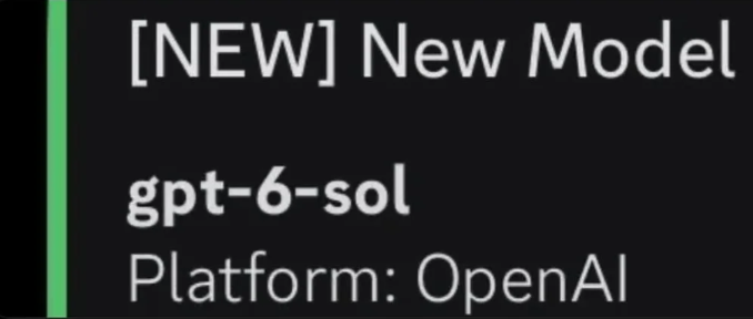 OpenAI API 出现 gpt-6-sol 模型名截图