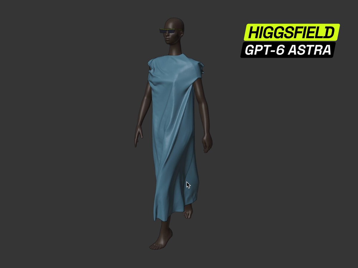 用对话让 GPT-6 设计服装：Higgsfield 插件打通 3D 制衣流程