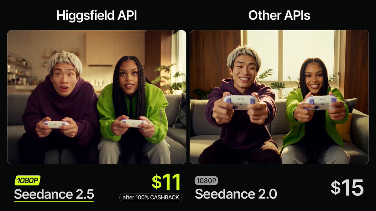 Higgsfield 视频生成 API 宣传，9 月 30 日前积分全额返还