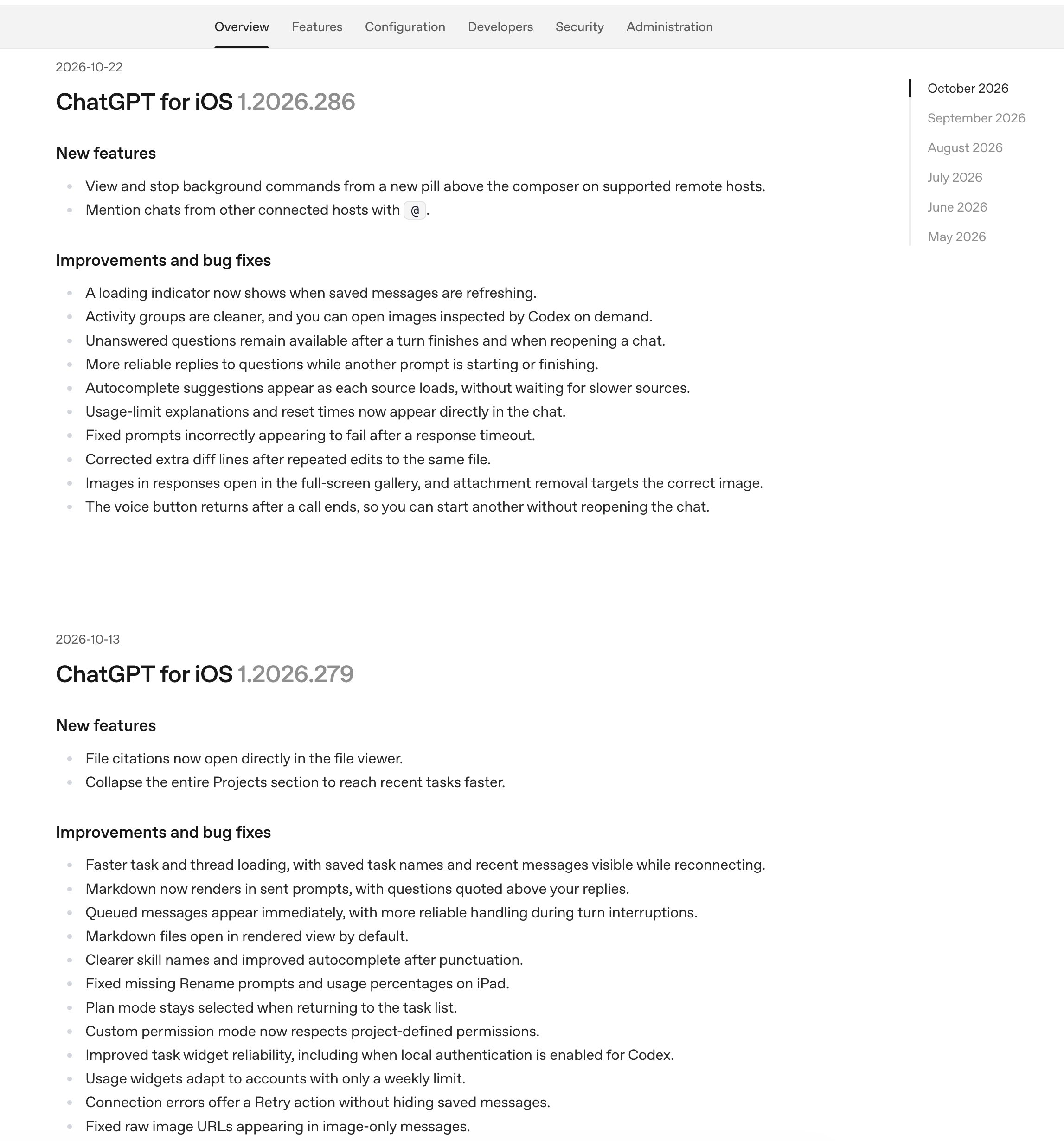 ChatGPT iOS 补上 Codex Mobile 更新日志