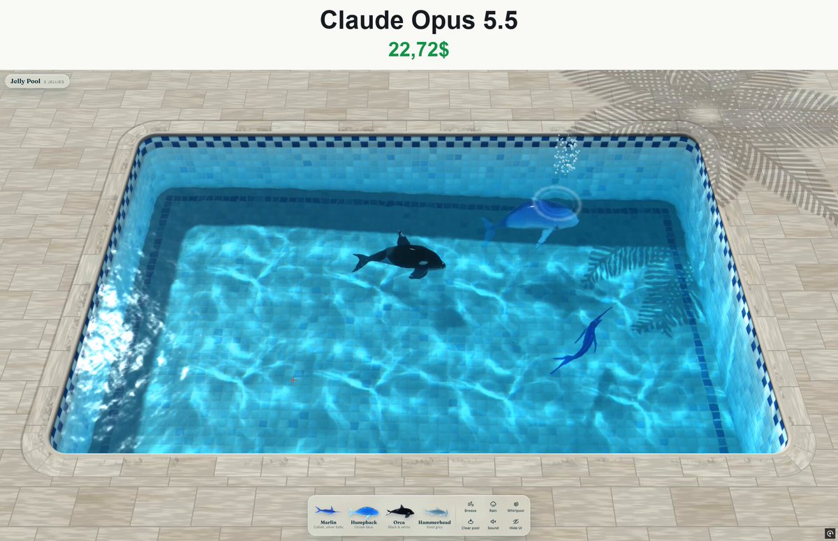 Opus 5.5 为水母建泳池并汇入旧项目