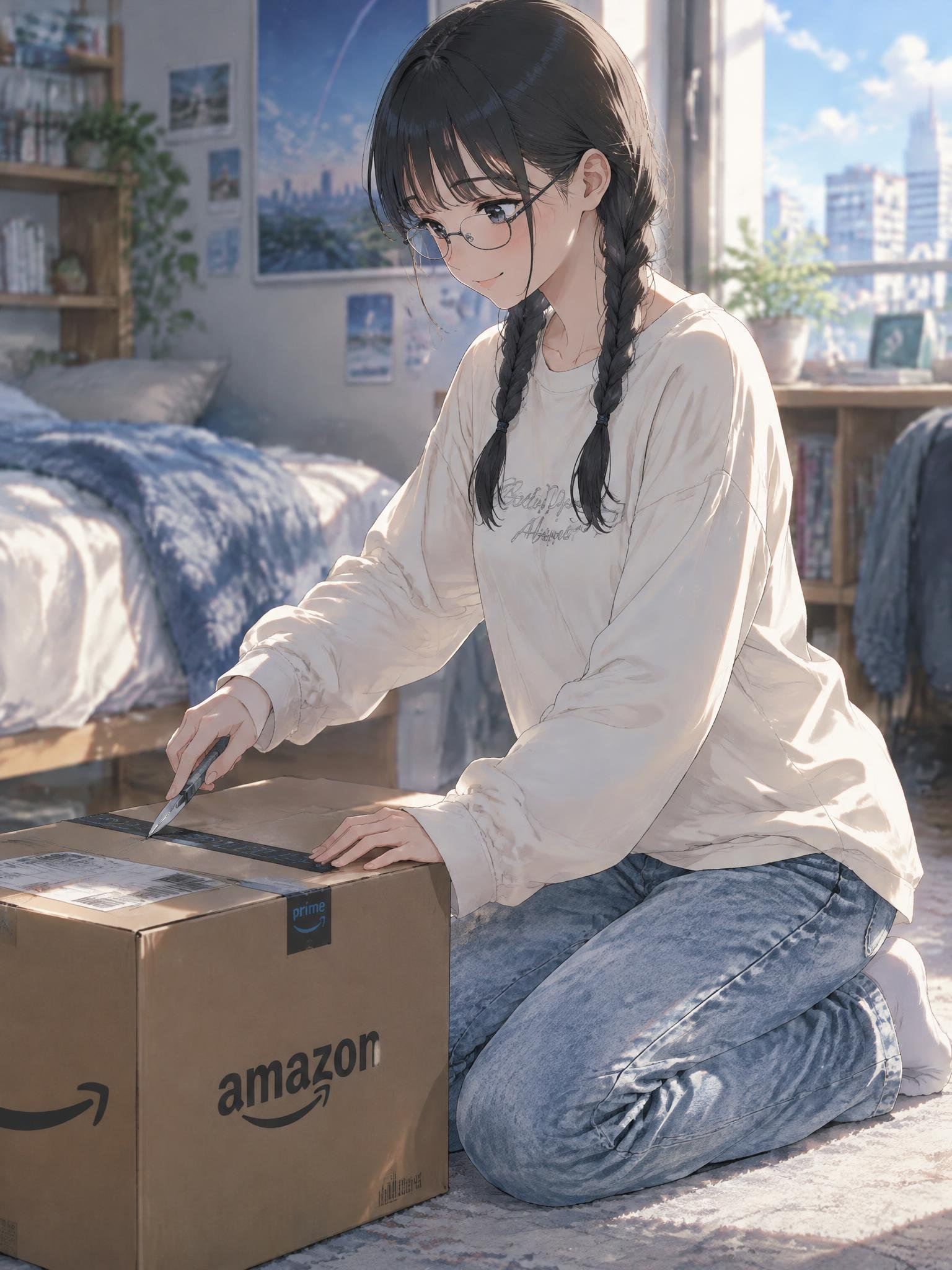 GPT-Image 2.5 renders an Amazon box with garbled Korean and Chinese text