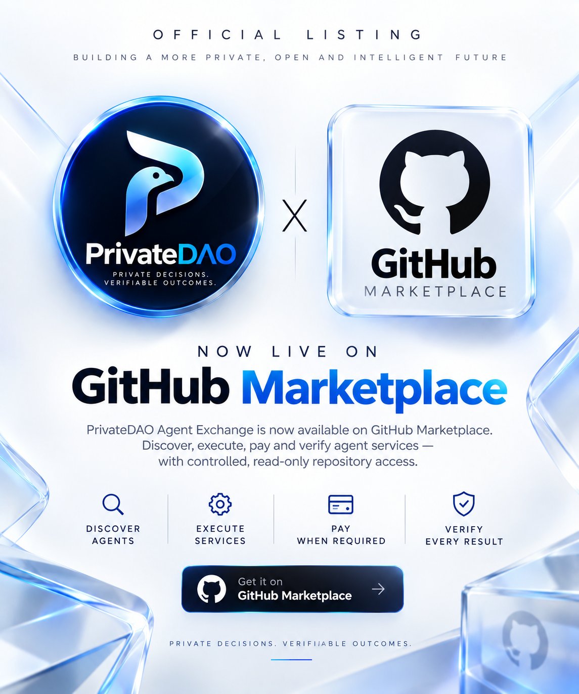 PrivateDAO Agent Exchange launches on GitHub Marketplace with 24 agent services