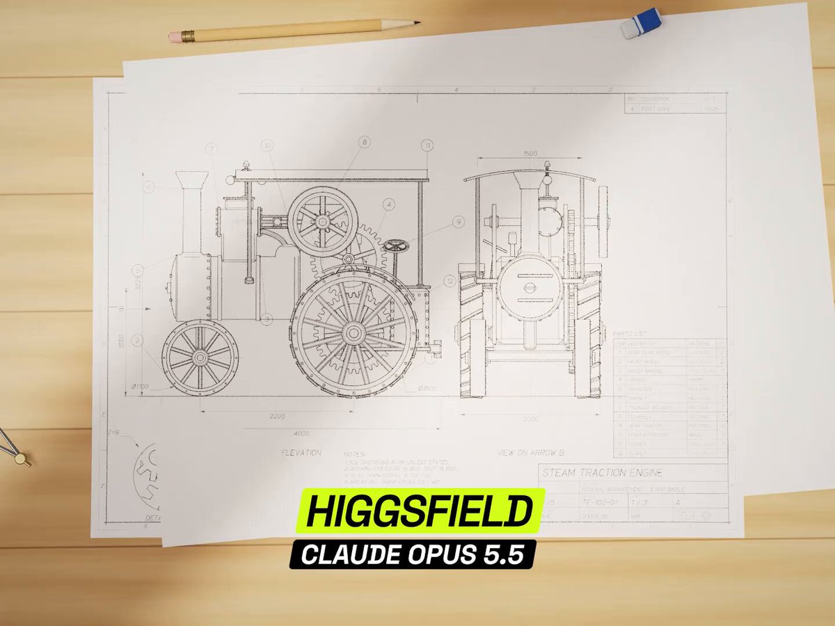 Claude Opus 5.5 + Higgsfield 单 HTML 文件做整段动画