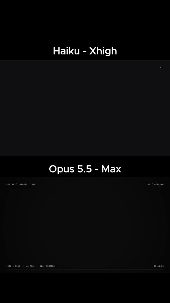 Haiku 5.5 与 Opus 5.5 的动效设计对比