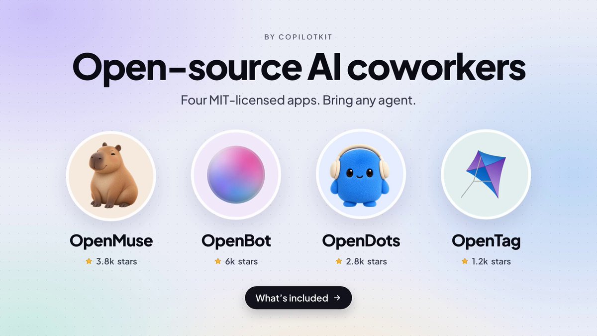 CopilotKit 开源 OpenDots 等四个个人助理模板