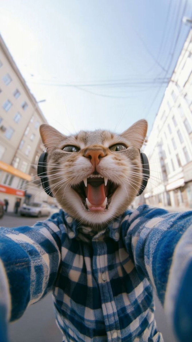 Kling 4.0 prompt: anthropomorphic cat selfie vlog
