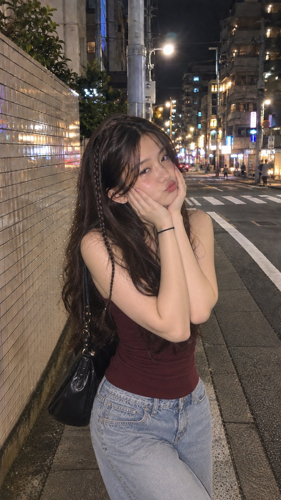 GPT Image 2.5 prompt for a Japanese night street portrait (image 2 of 2)