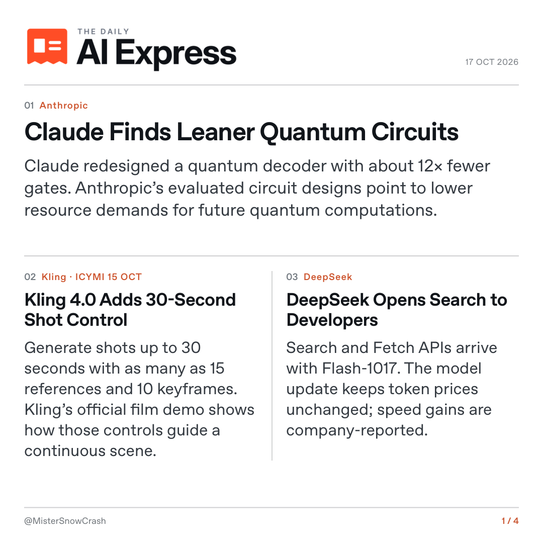 AI daily: Kling 4.0 adds 30-second shot control, API and 4K still upcoming