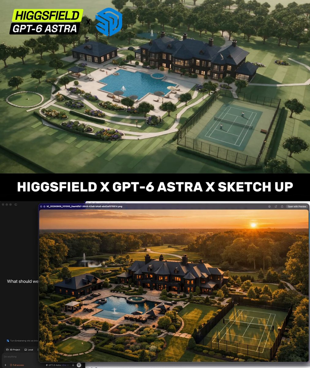 GPT-6 Astra 五分钟用 Higgsfield 设计 1 亿美元别墅