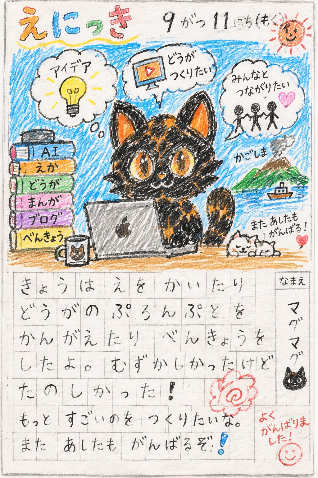 Images 2.5 turns recent life into a 5-year-old's crayon picture diary