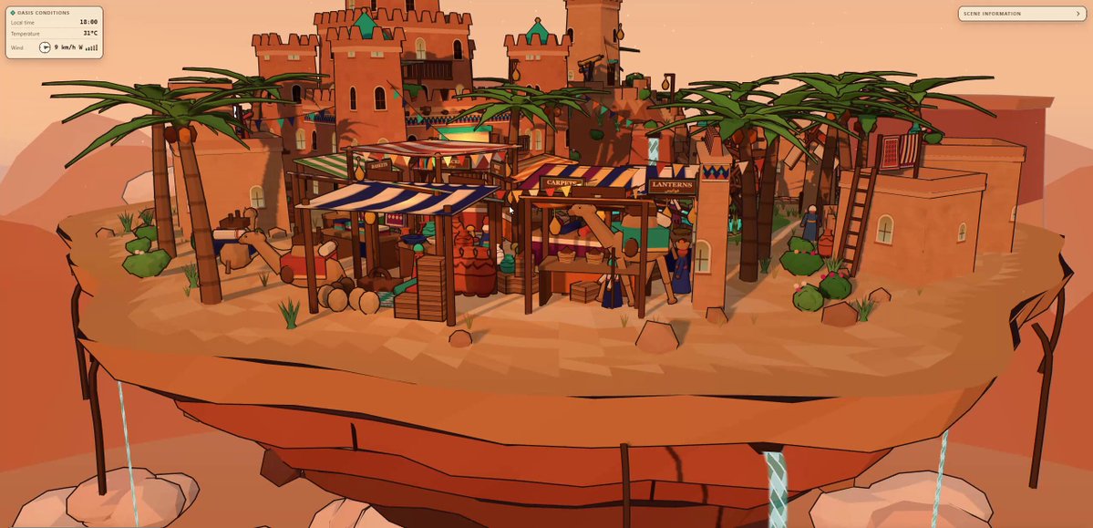 Opus 5.5 builds and animates a floating oasis for $7