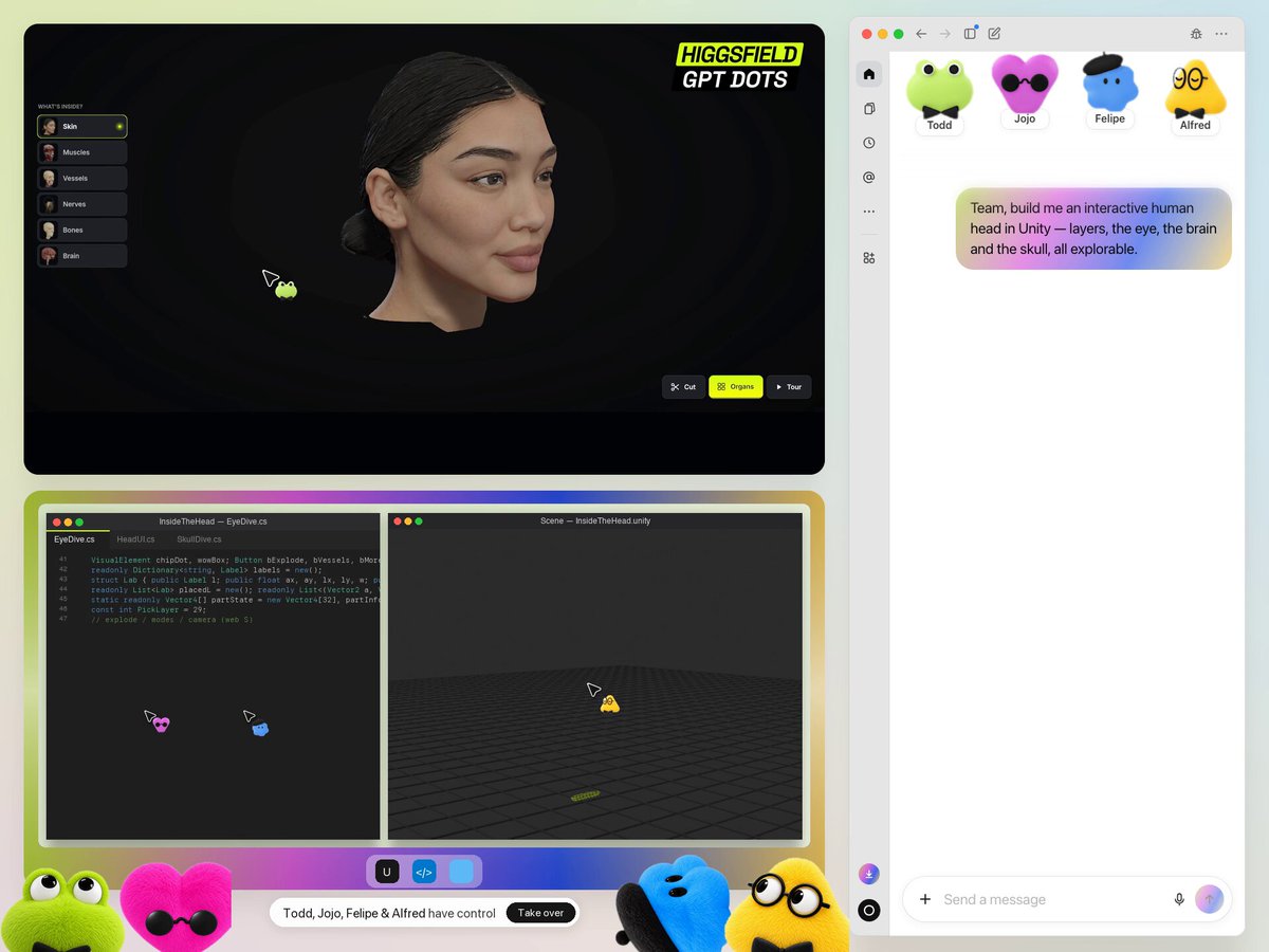 OpenAI Dots 用 Unity 做出可探索人头模型