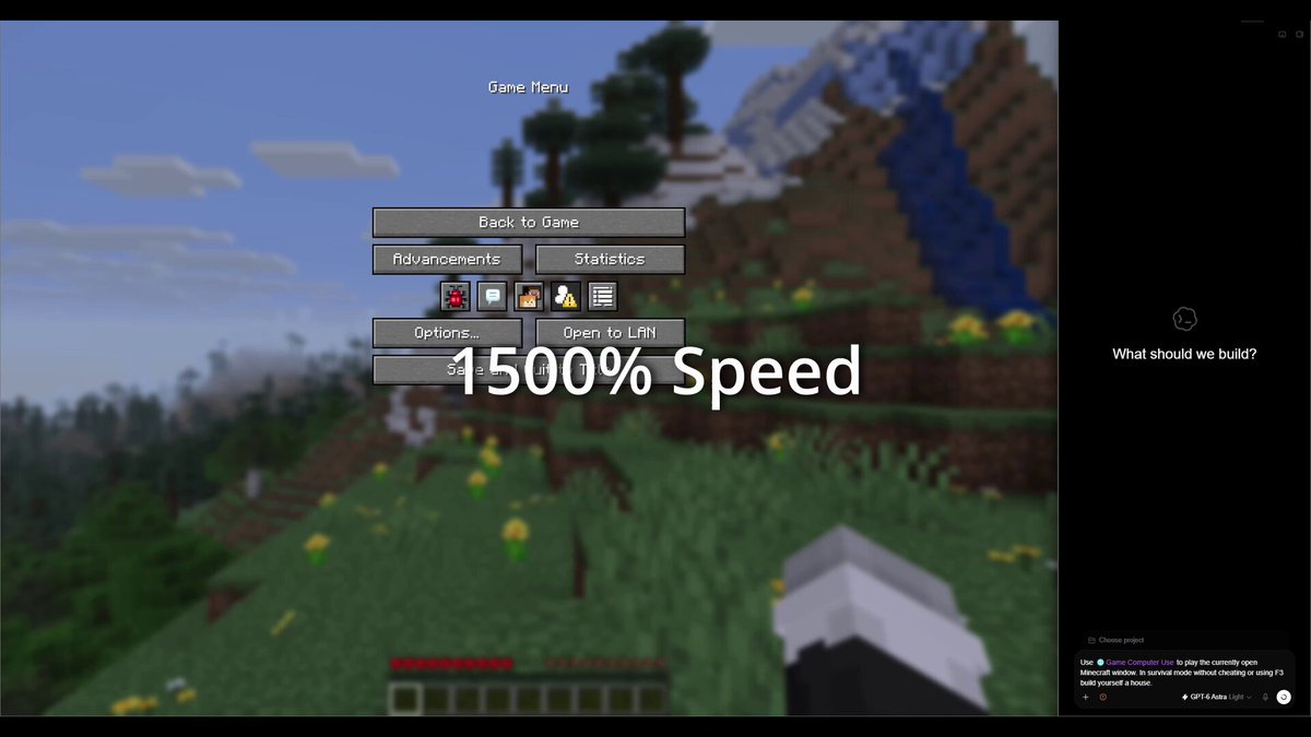 GPT-6 Astra uses two Plus limits to break one Minecraft block, user says