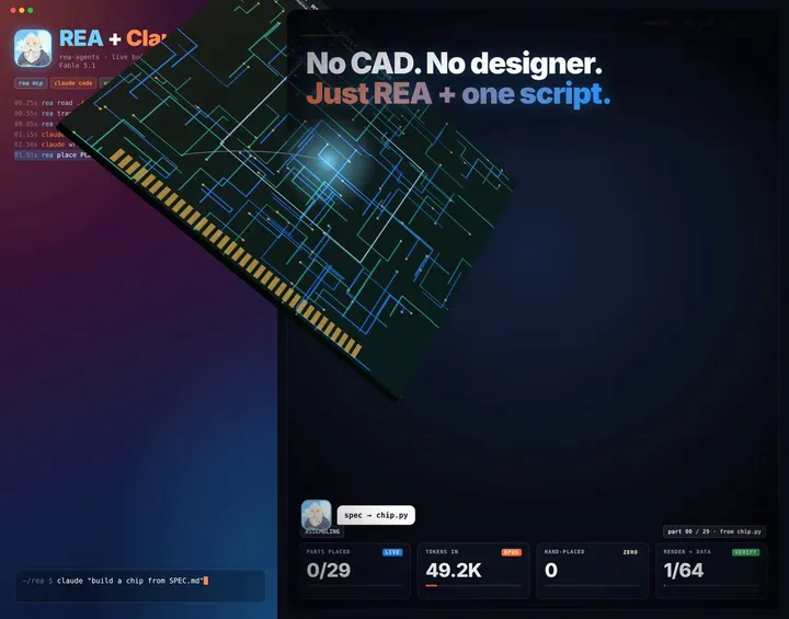 Claude Code generates a chip-assembly animation from terminal output