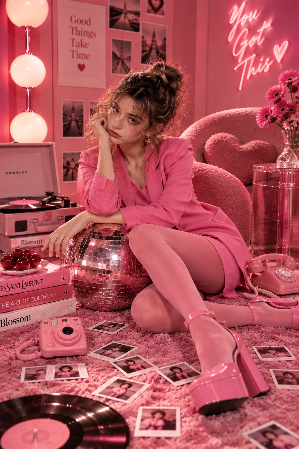 Pink high-fashion editorial prompt for GPT Image 2.5 in ChatGPT (image 3 of 4)