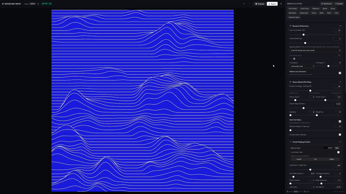 Ridgeline wave generator built with Argon 4 and Sonnet 5.5