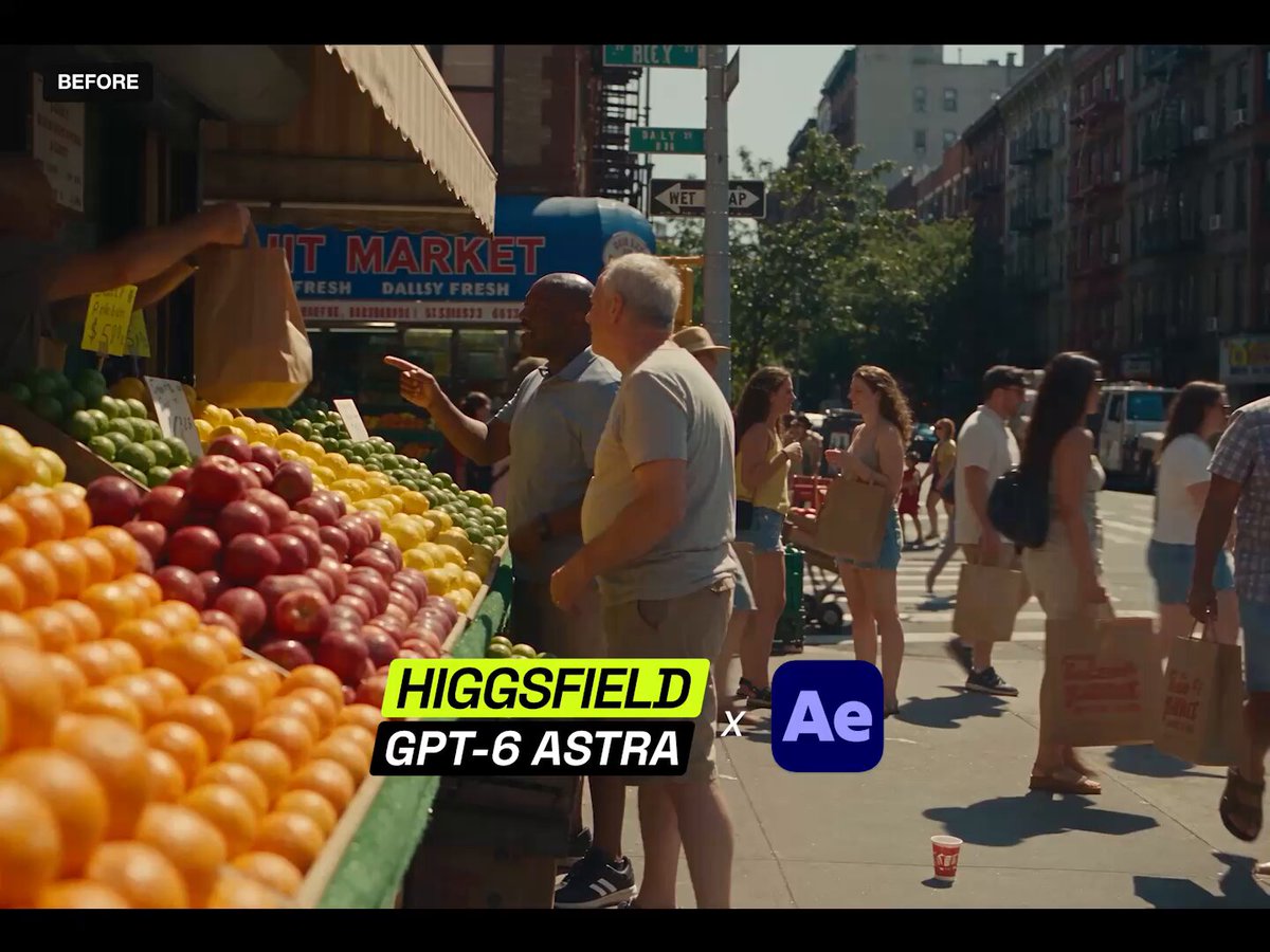 GPT-6 Astra + Higgsfield 一句话完成后期清理