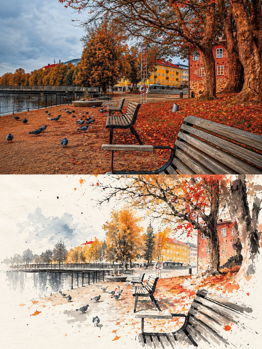 GPT Image 2.5 prompt for a split-panel editorial poster (image 2 of 3)