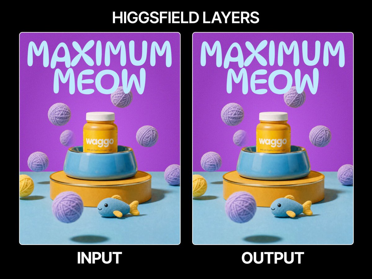 Higgsfield Layers 上线：一张海报裂变整套广告