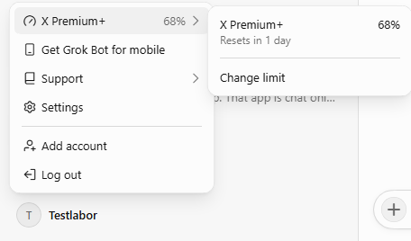 Grok Bot weekly quota holds up with 13 bots used daily, user says