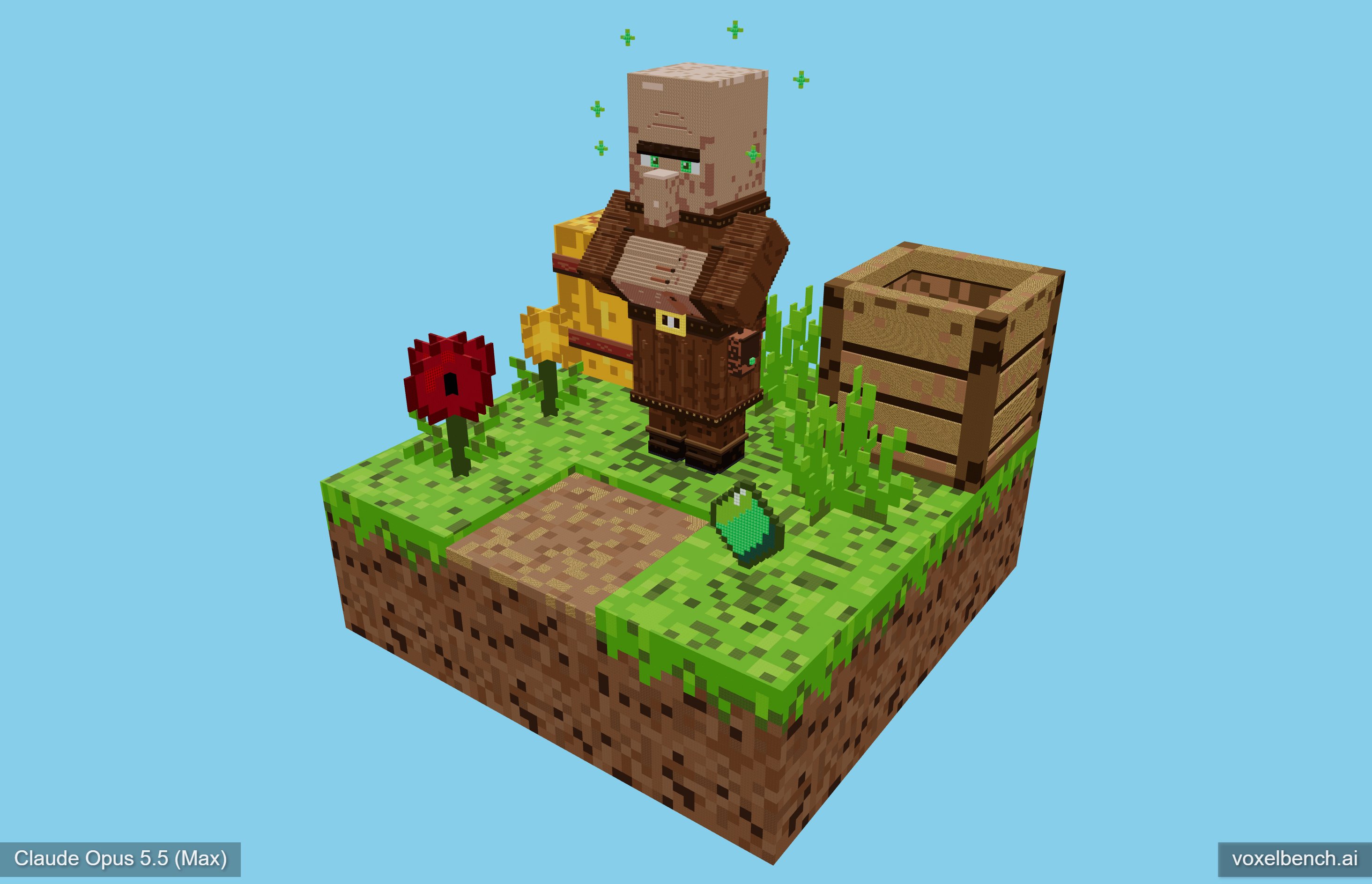 Claude Opus 5.5 and GPT-6 Sol appear on VoxelBench (image 1 of 4)
