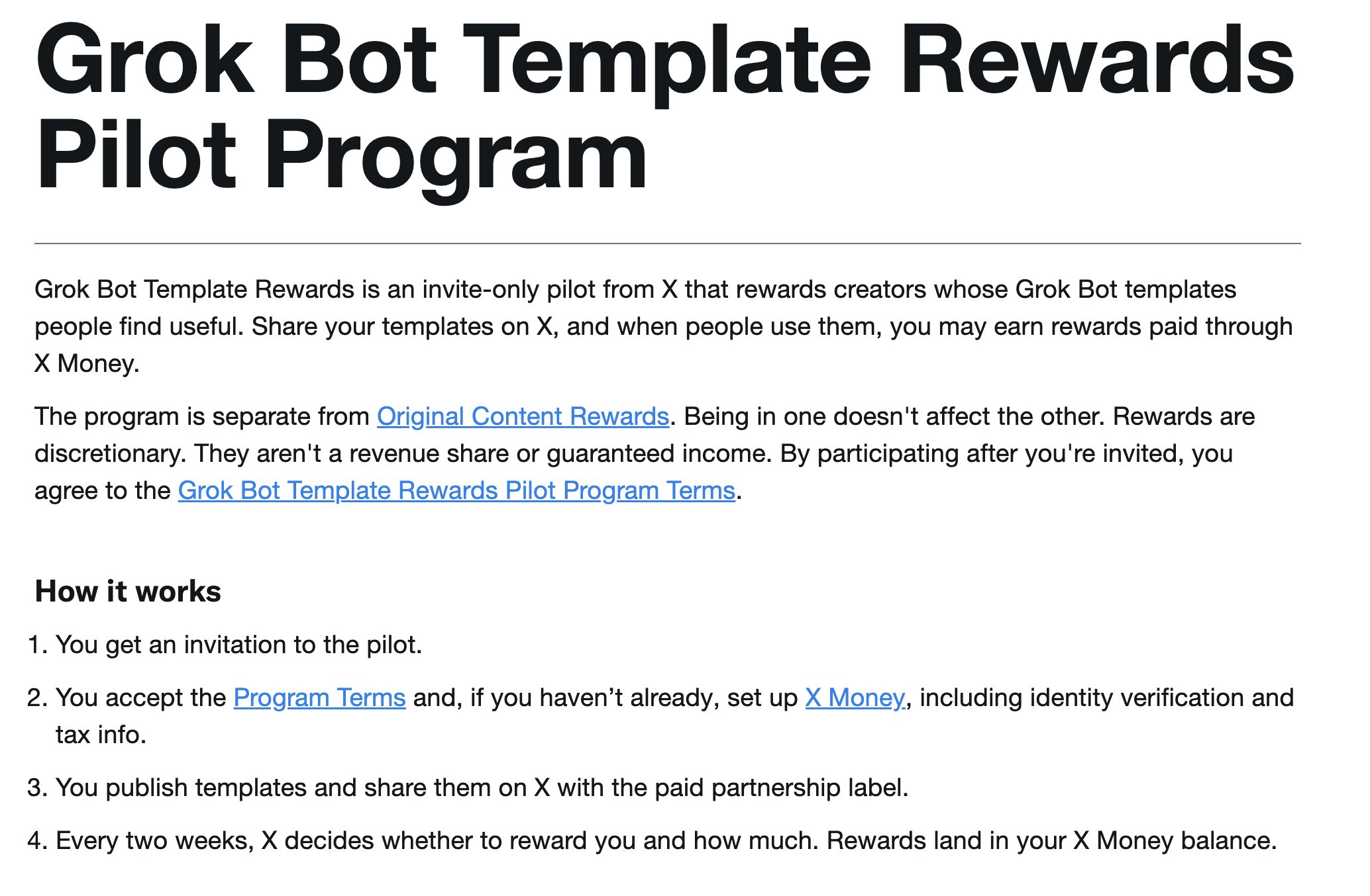 Grok Bot 推出创作者奖励计划