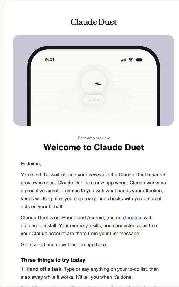 Claude Duet 研究预览获准开放