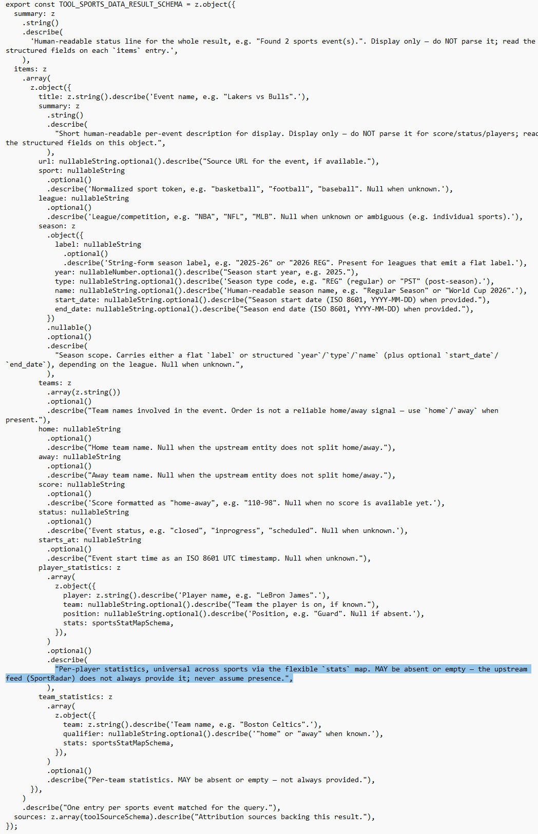 Sportradar name appears in Meta Muse source code and docs