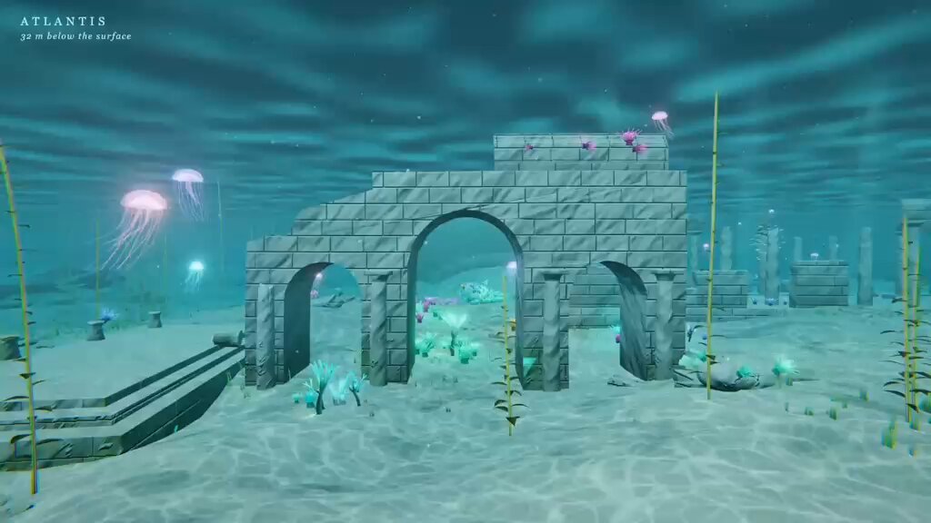 MiniMax M3.1 Flash builds an underwater Atlantis 3D scene in MiniMax Code