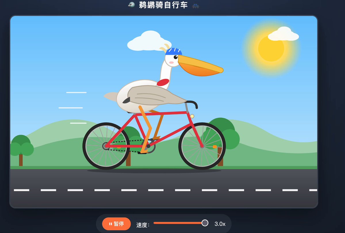 Same prompt compared: Opus 5.5 vs GPT-6 pelican-on-a-bicycle animation