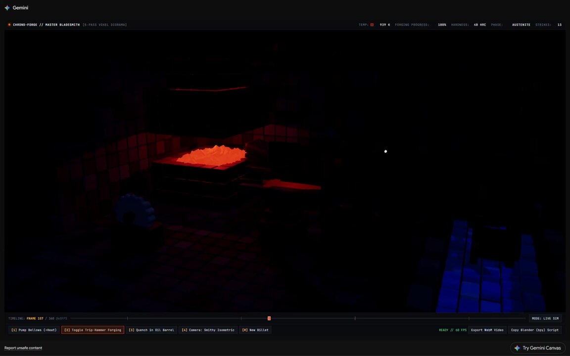 Gemini 4 Pro generates "FORGE" video