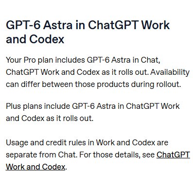 Arabic leak claims GPT-6 Astra and Astra Pro tiers (image 2 of 2)