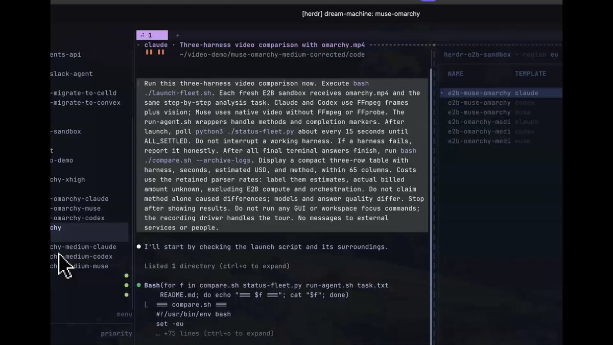 E2B test: Muse Code reads video natively, up to 9.3x faster than Claude Code and Codex