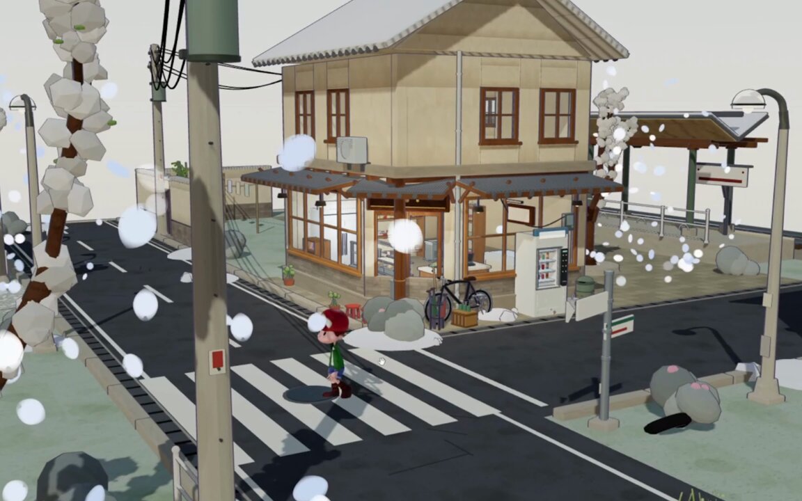 V4.1 Flash 1017 Three.js 实测：四季场景首轮出效果，雨夜蓝色剪影多轮未修好