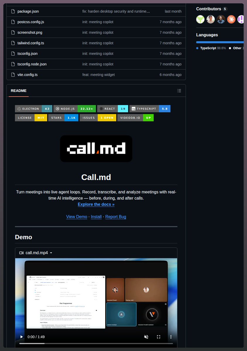 Call.md records meetings locally and transcribes in real time