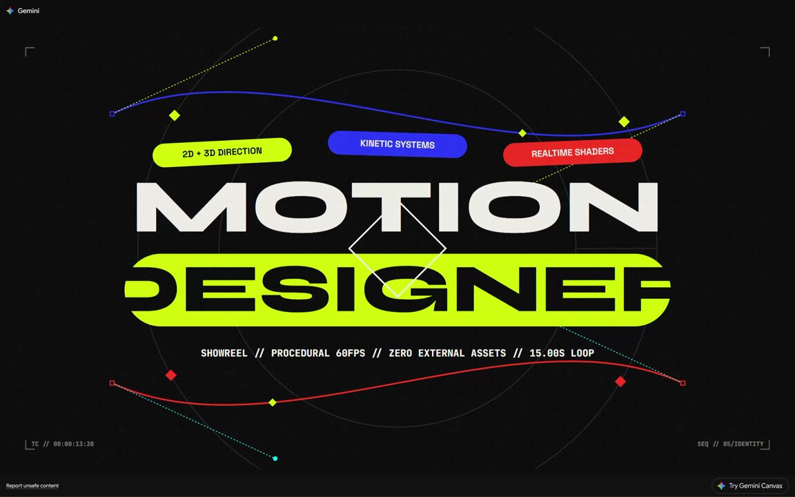 Gemini 4 Pro generates a motion design video