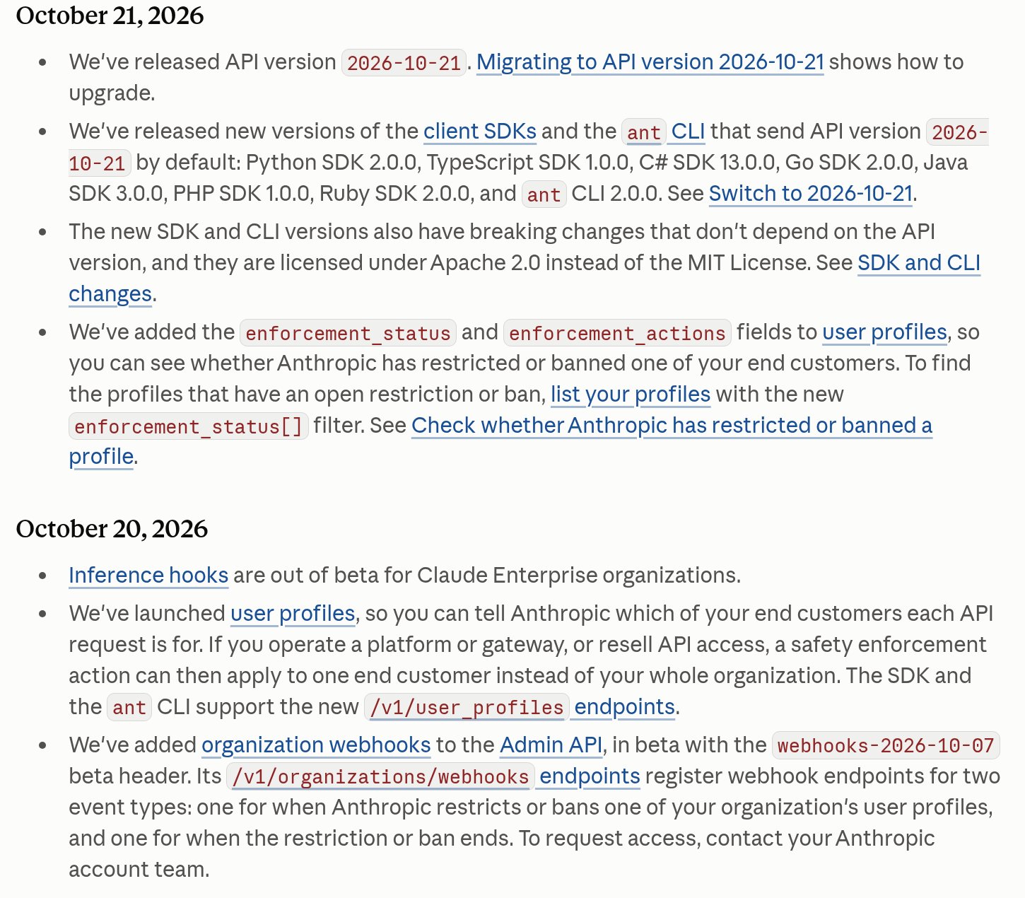 Anthropic API 新增用户档案:封禁可按终端客户隔离