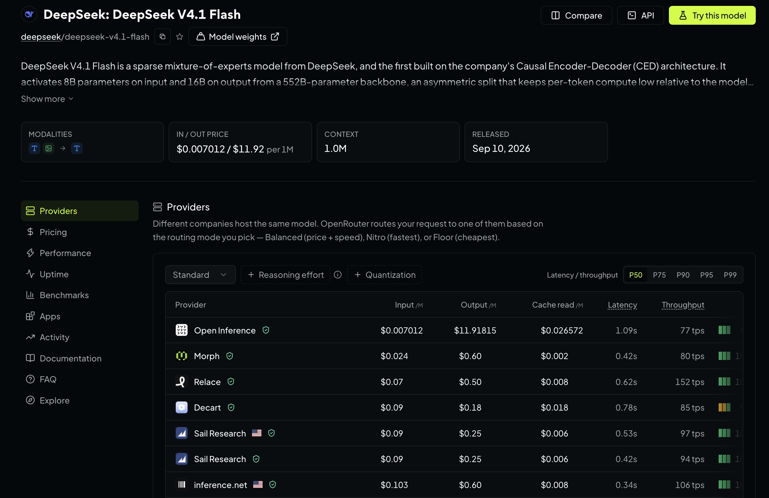 User flags odd DeepSeek V4.1 Flash token pricing from one OpenRouter provider