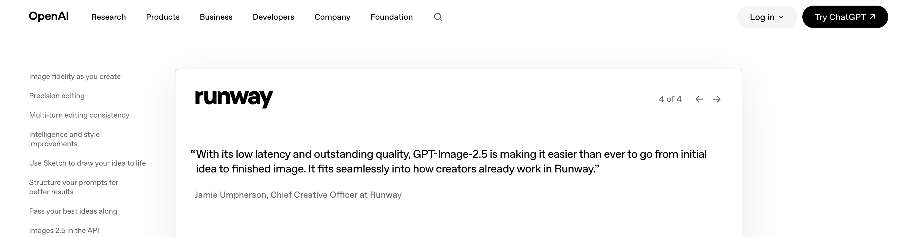 GPT-Image 2.5 launches on Runway