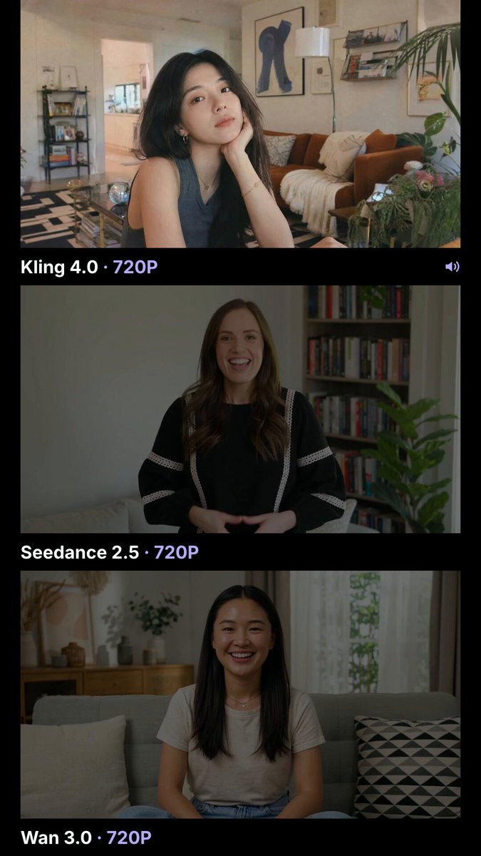 Kling 4.0 官方 demo 对比 Seedance 2.5 与 Wan 3.0 口播