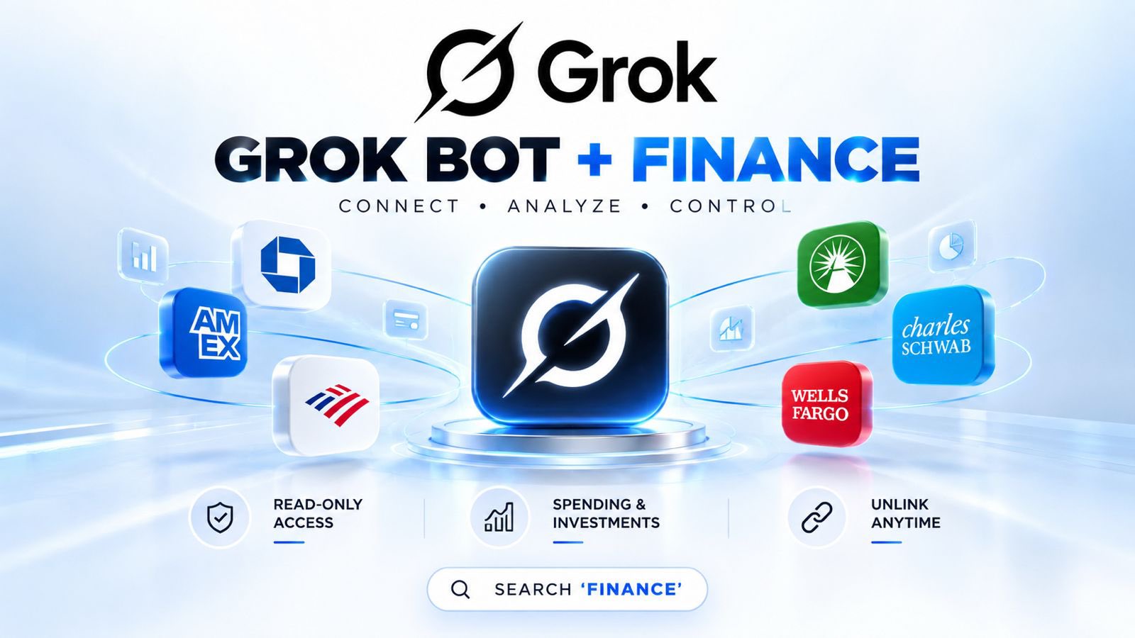 Grok Bot 上线财务集成：Plaid 只读连银行账户
