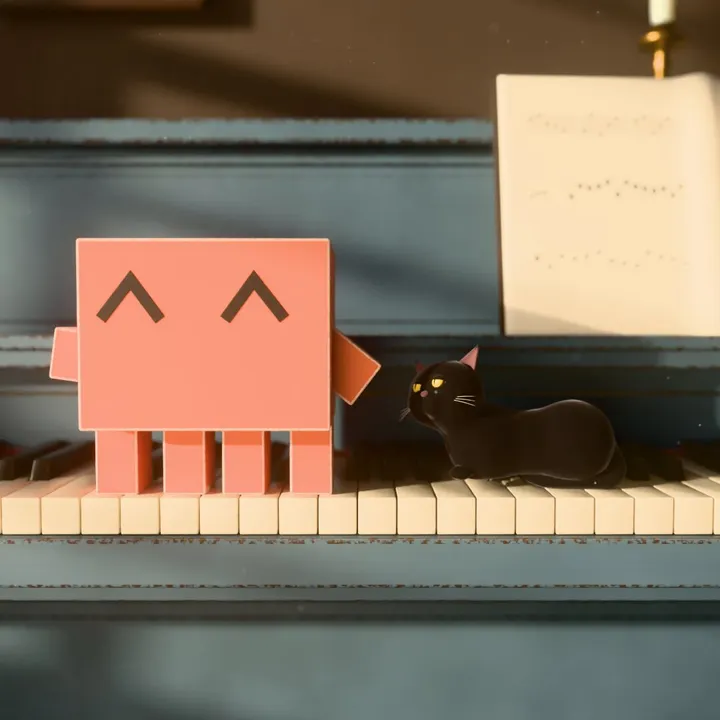 Opus 5.5 用 Python 写钢琴曲并渲染 3D 动画