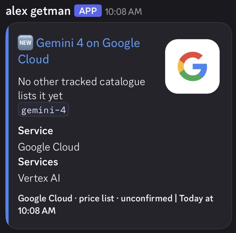 Gemini 4 Argon added to Google Cloud as launch nears