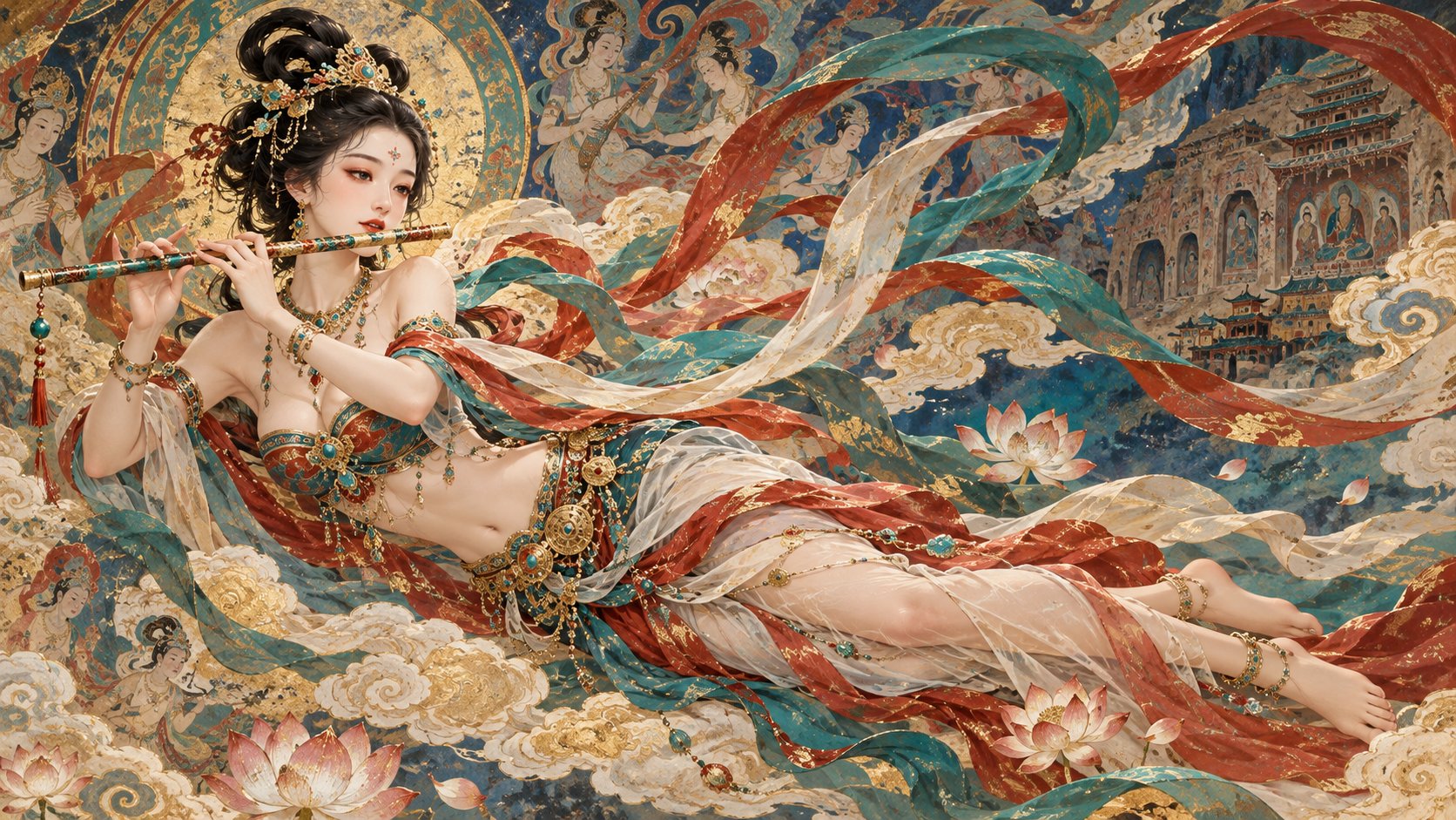 ChatGPT Image 2.5 generates a Dunhuang flying apsara portrait