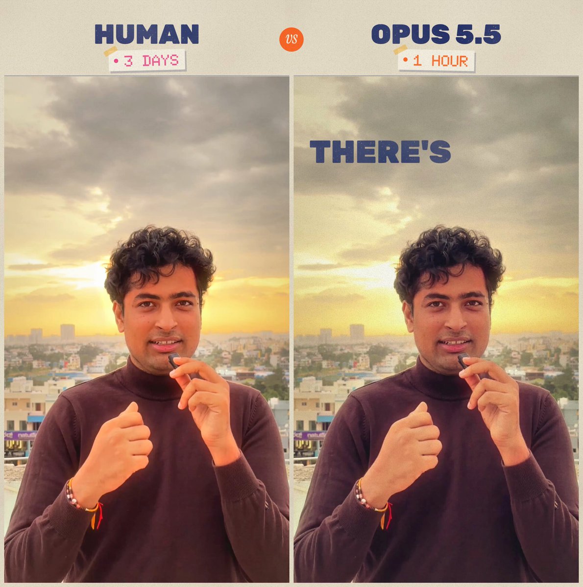 Opus 5.5 re-edits an Instagram launch video, two versions compared